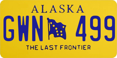 AK license plate GWN499
