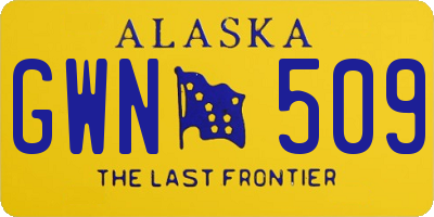 AK license plate GWN509