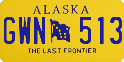 AK license plate GWN513