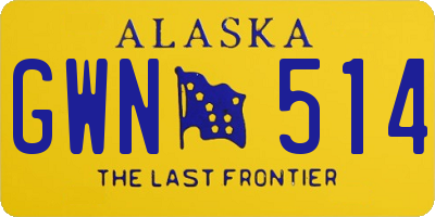AK license plate GWN514