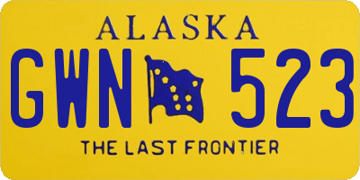 AK license plate GWN523