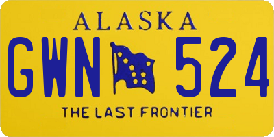 AK license plate GWN524