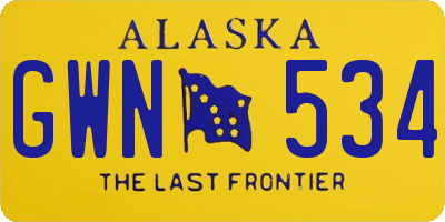 AK license plate GWN534