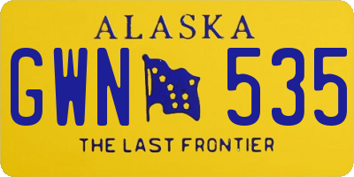 AK license plate GWN535