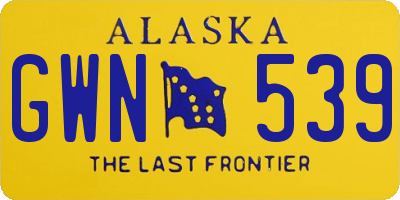 AK license plate GWN539