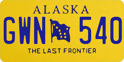 AK license plate GWN540