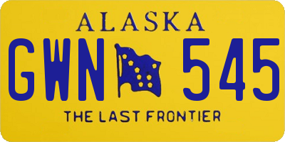 AK license plate GWN545