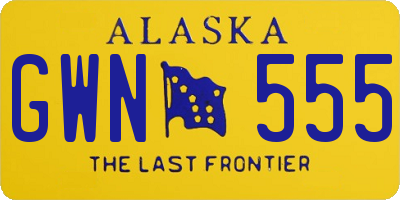 AK license plate GWN555