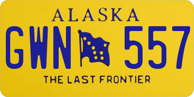 AK license plate GWN557