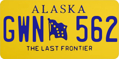 AK license plate GWN562