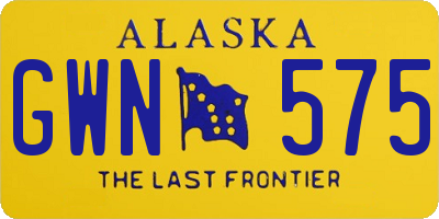 AK license plate GWN575