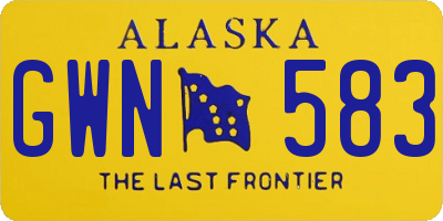 AK license plate GWN583