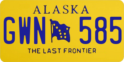AK license plate GWN585