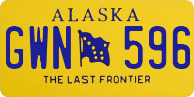 AK license plate GWN596
