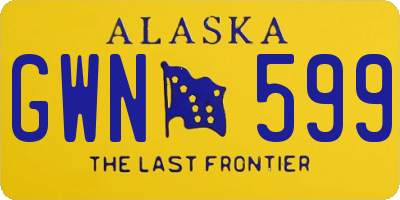 AK license plate GWN599