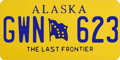 AK license plate GWN623