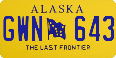AK license plate GWN643