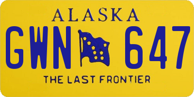 AK license plate GWN647