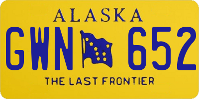 AK license plate GWN652