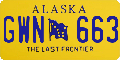 AK license plate GWN663