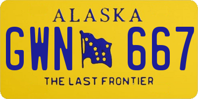 AK license plate GWN667