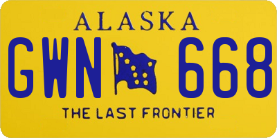 AK license plate GWN668