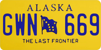 AK license plate GWN669