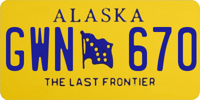 AK license plate GWN670