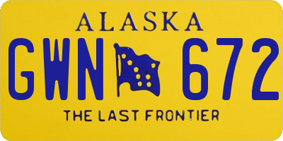 AK license plate GWN672