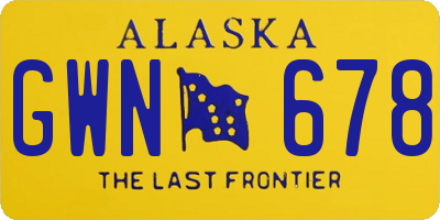 AK license plate GWN678