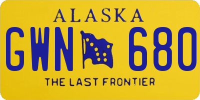 AK license plate GWN680