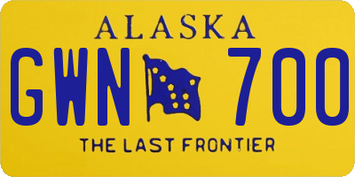 AK license plate GWN700