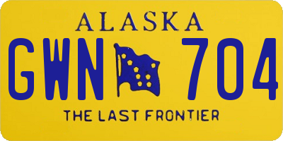 AK license plate GWN704