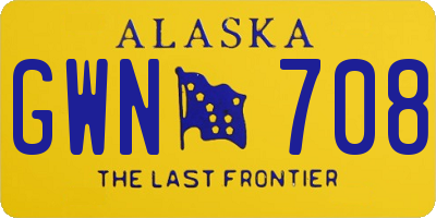 AK license plate GWN708
