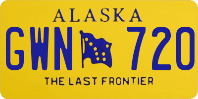 AK license plate GWN720