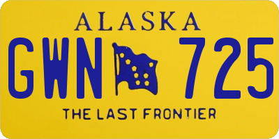 AK license plate GWN725