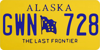 AK license plate GWN728