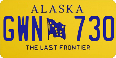 AK license plate GWN730