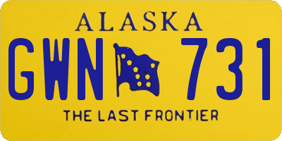 AK license plate GWN731