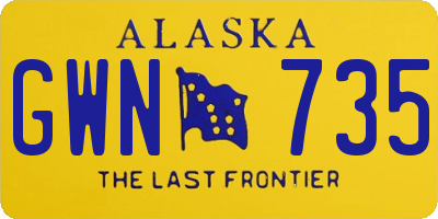 AK license plate GWN735