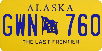 AK license plate GWN760