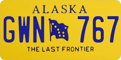 AK license plate GWN767
