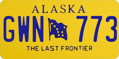 AK license plate GWN773