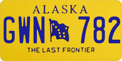 AK license plate GWN782
