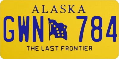 AK license plate GWN784