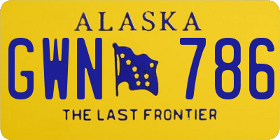 AK license plate GWN786