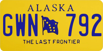 AK license plate GWN792