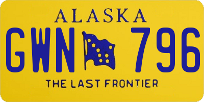 AK license plate GWN796