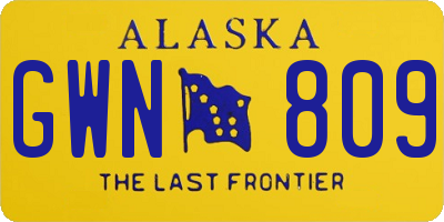 AK license plate GWN809