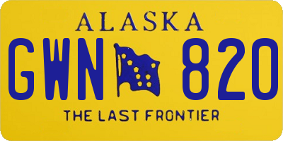 AK license plate GWN820